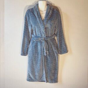 Blue Plush Wrap Bathrobe OSFM Spa Soft Travel Gift Cozy Gift Loungewear Bath